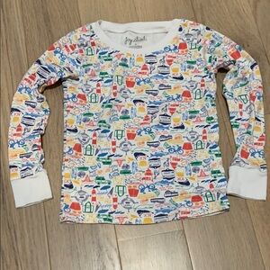 joy street unisex Nantucket Red and Blue Pajama Set